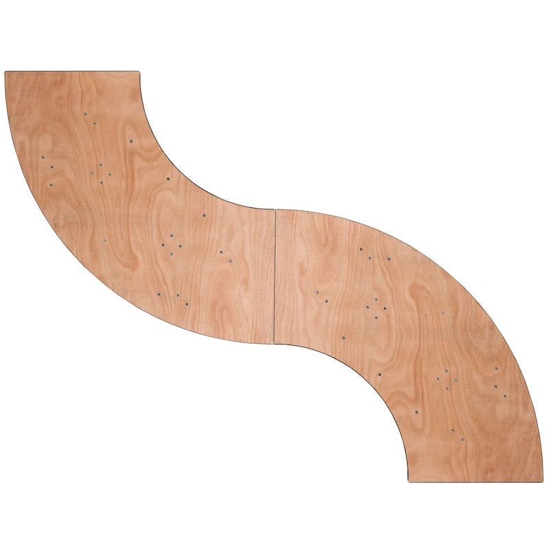 4-foot Serpentine Wood Folding Banquet Table - 24W x 48D x 30.25H - 24W x 48D x 30.25H