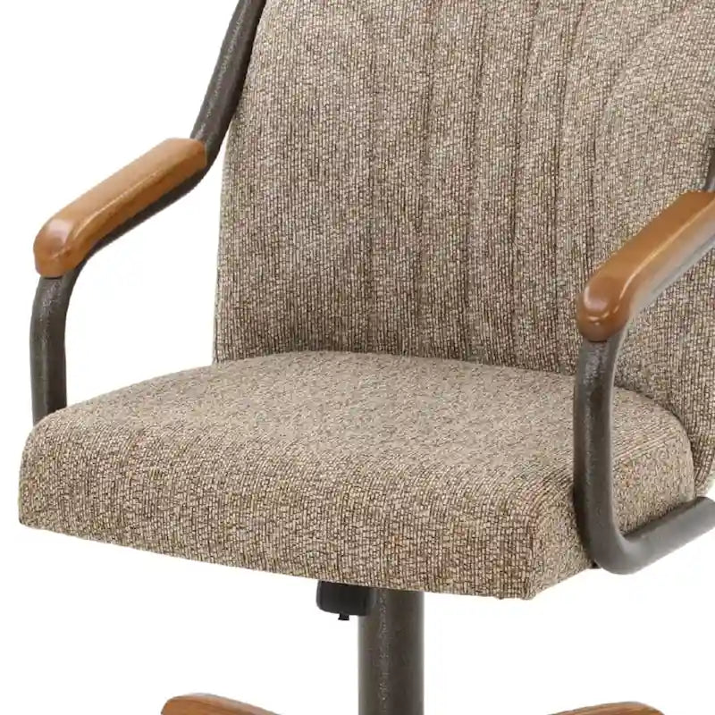 Chaises de salle à manger Chromcraft Douglas à roulettes, finition gris châtaigne (Lot de 2)