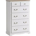 AMERLIFE Drawer Dresser, Farmhouse Chest of Drawers with Vintage Metal Handle
