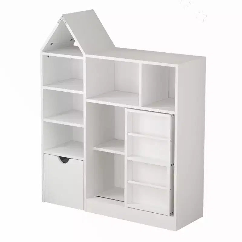 Organisateur de rangement pour enfants, organisateur de jouets et de livres avec 8 compartiments et tiroirs coulissants - Idéal pour les salles de jeux et les chambres à coucher