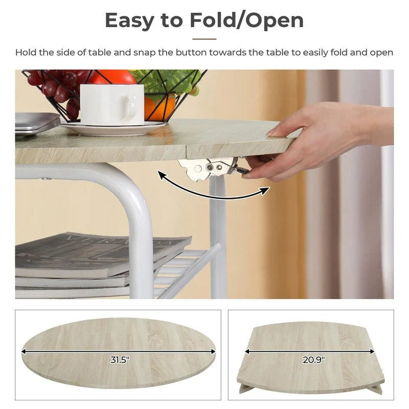 31.5 Drop Leaf Dining Table for Small Space,Small Kitchen Table Set for 2