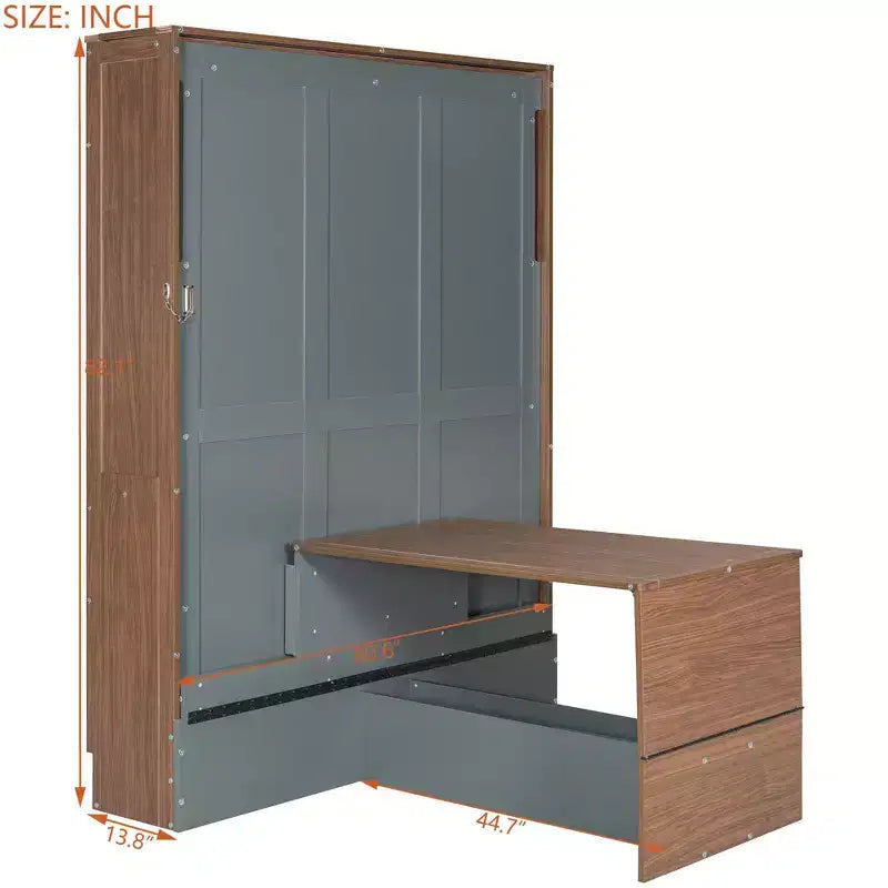 GDF Studio Lawrence Full Size Murphy Bed with Foldable Desk