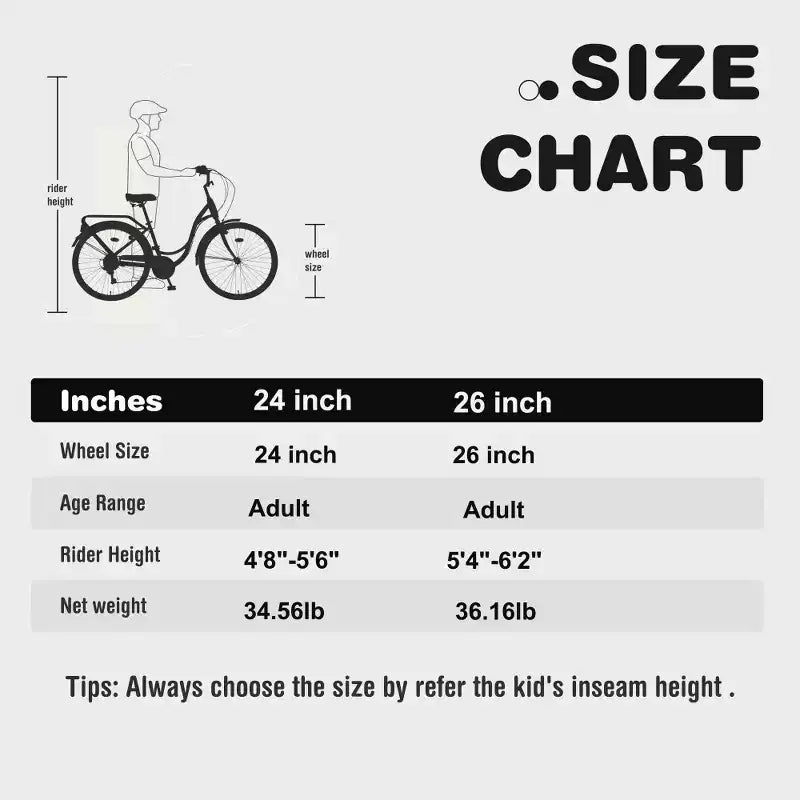 Vélo pour femme Zeus & Ruta de 24 pouces avec 7 vitesses et cadre en acier