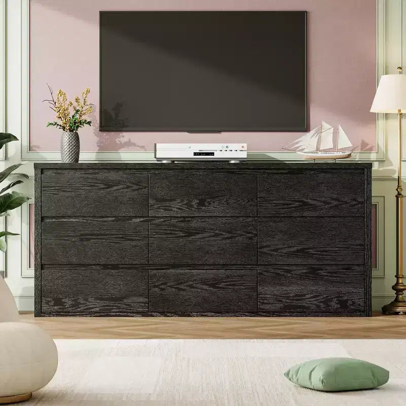 9 Drawer Dresser for Bedroom, Wide Modern Wooden Chest of Drawers with Large Storage, Wood Dresser Organizer for Living Room, Hallway, Entryway