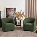 Fauteuil tonneau pivotant tapissé en tissu bouclé KINWELL 32 W (ensemble de 2)