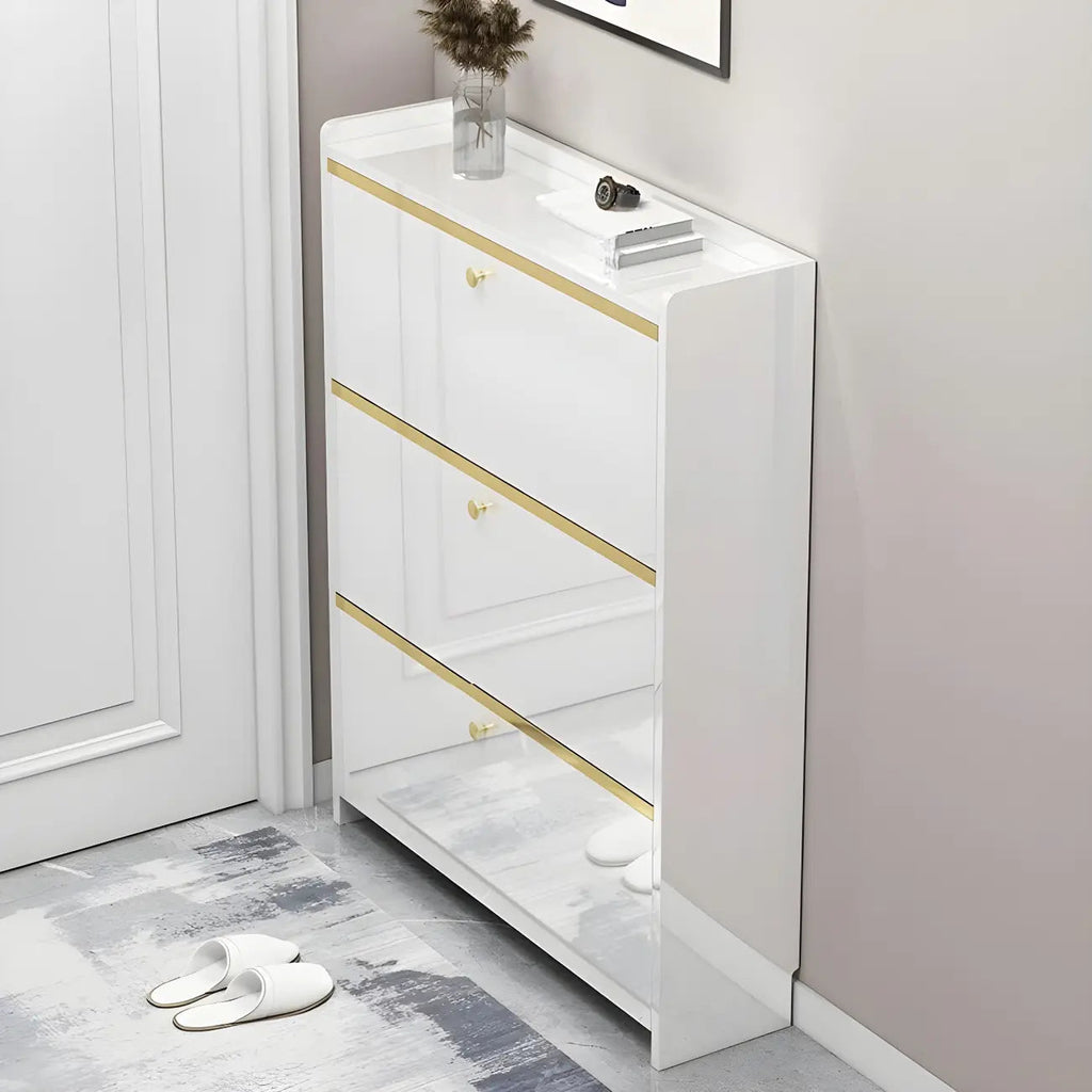 Entryway Glam Black Shoe Storage with Adjustable Shelves