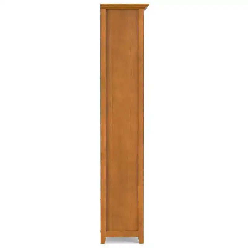 70 Five-Shelf Solid Wood Bookcase - Lacquered Pine, 4 Adjustable Shelves
