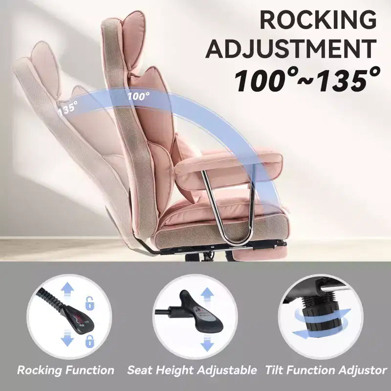 Efomao Ergonomic Desk Office Chair 400LBS, Big and Tall PU Leather Computer Chair, Executive Desk Chair with Footrest and Lumbar Support