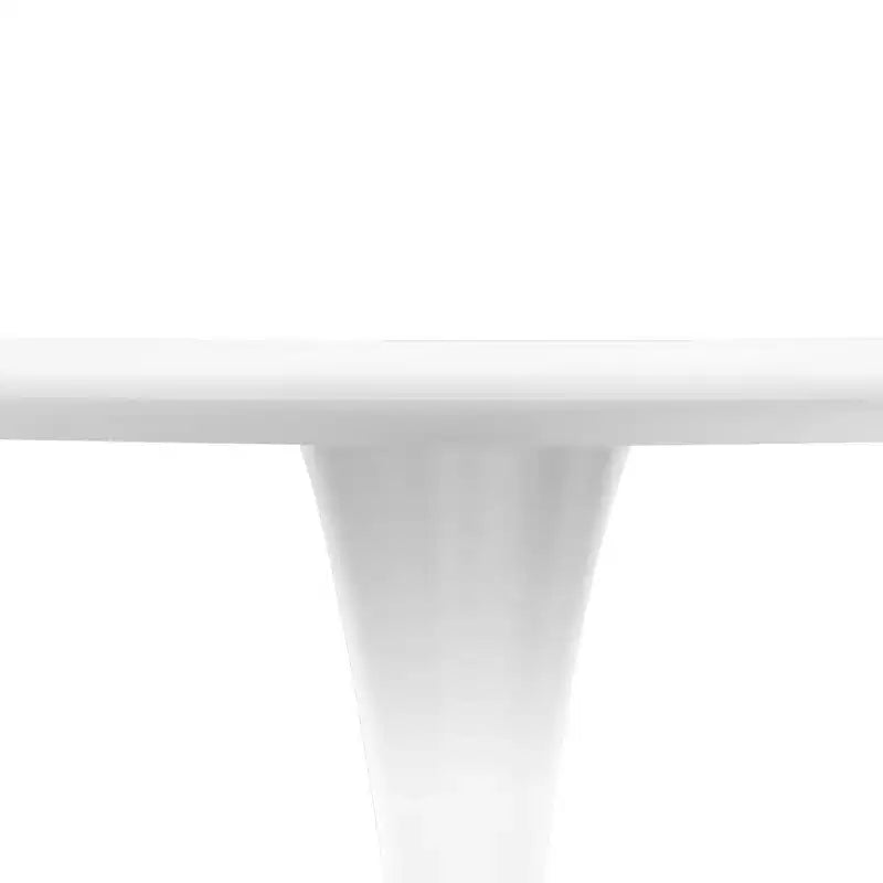 LeisureMod Bristol 5-Piece Dining Set Round Dining Table, 4 Plastic Dining Chairs White Legs