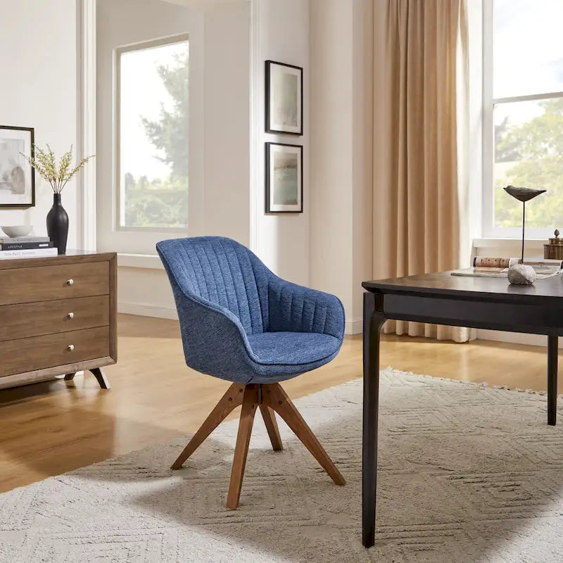 Fauteuil de bureau moderne pivotant avec pieds en bois