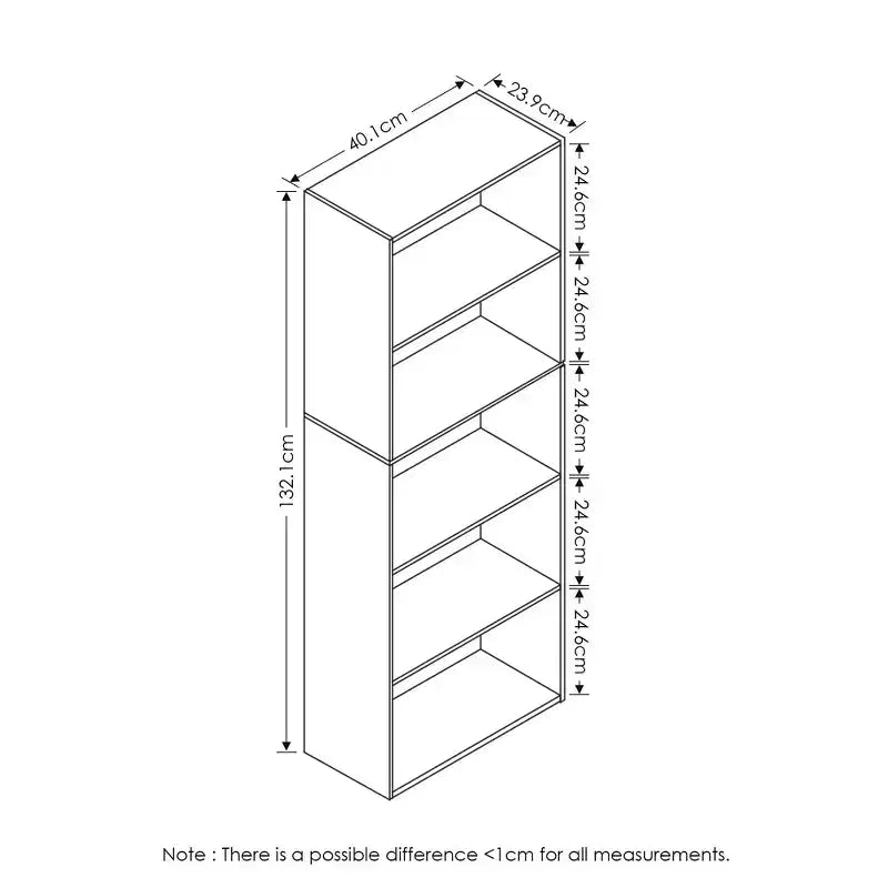 Furinno 5-Cube Reversible Bookcase Open Shelf Dispaly Rack Horizontal Vertical