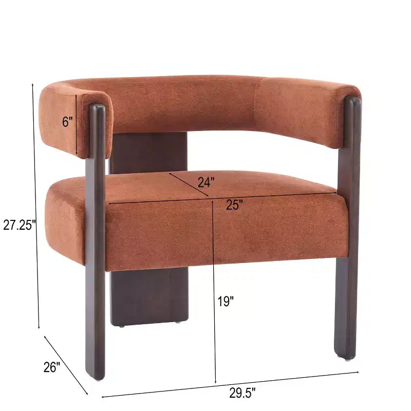 Fauteuil d'appoint rembourré en bois d'hévéa moderne Noah Christopher Knight Home