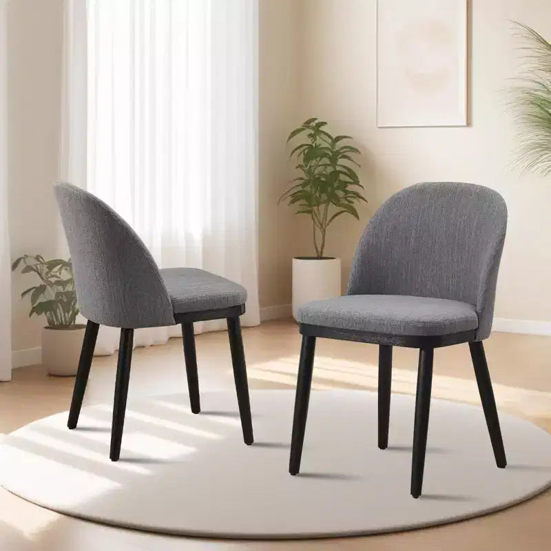 Dining Chairs Set of 4/6, Upholstered Kitchen Dining Room Chair, Linen Fabric Farmhouse Dinner Chair with Leveling Feet for Dining Room, Living Room