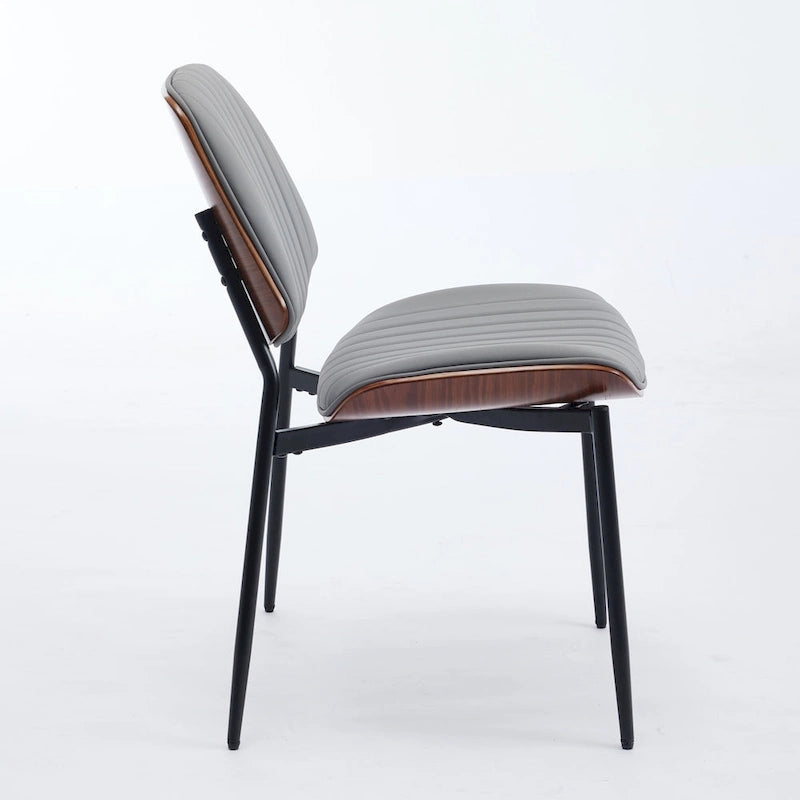 Lot de 2 chaises en similicuir avec pieds en métal
