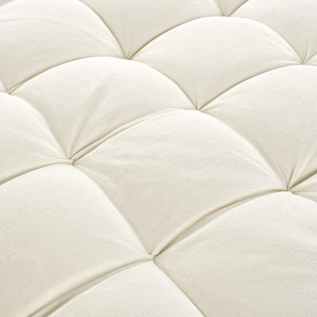 Chenille Chaise Lounge Sofa Bed, Upholstered Sofa Couch with Tufted Backrest and 2 Detachable Pillows for Living Room