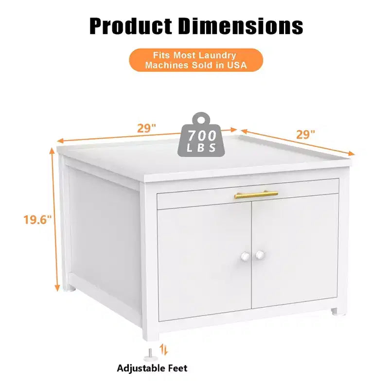 Socle robuste pour lave-linge et sèche-linge en métal, noir/blanc – Unité simple, anti-vibration