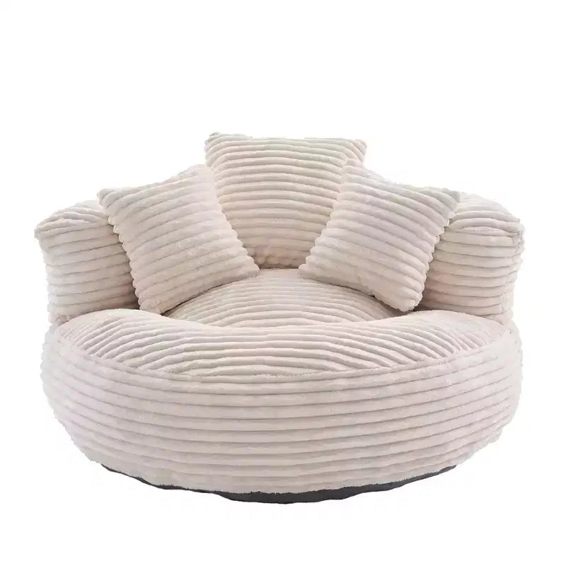 Bean Bag Sofa for Adults Kids, Oversized Corduroy Bean Bag Chair with 3 Pillows & Armrest for Living Room Bedroom