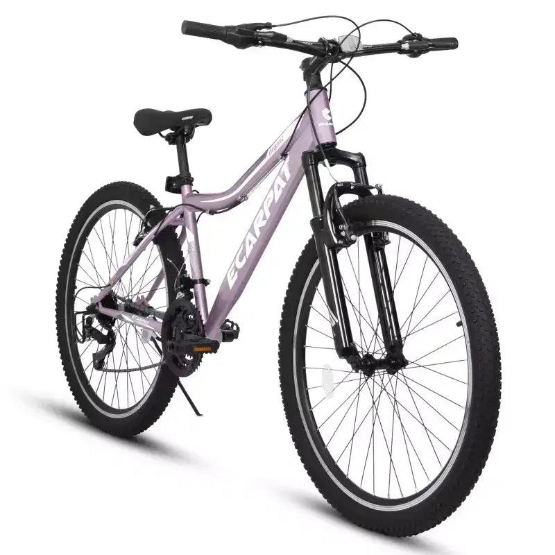Zeus & Ruta 26 Mountain Bike with 21-Speed Gear, Front Suspension, V-Brake, Carbon Steel Frame Bicycle for Teens and Women