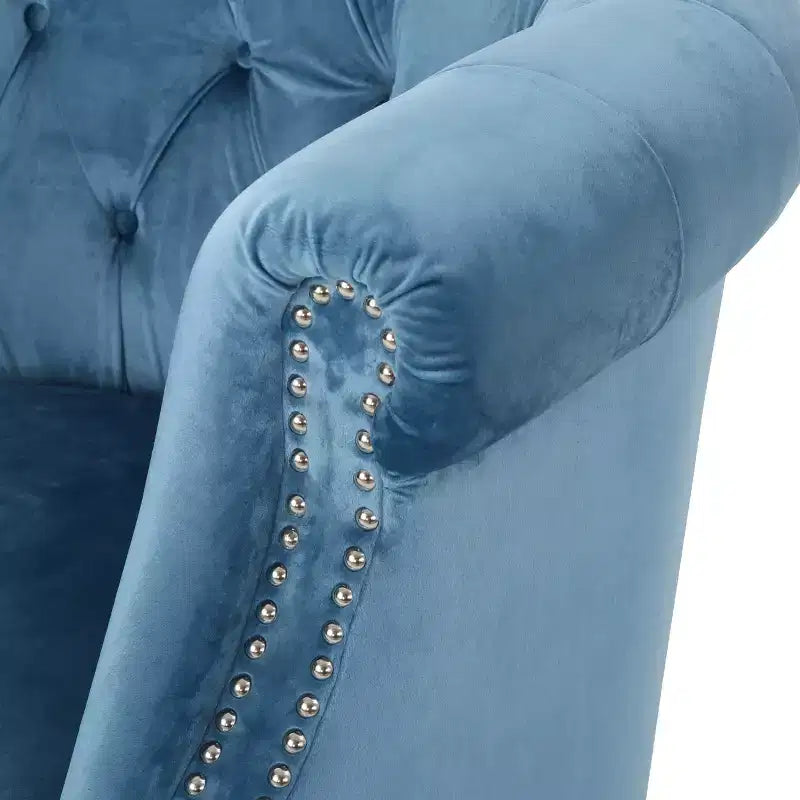 Contemporary Tufted Upholstered Club Chair with Nailhead Trim