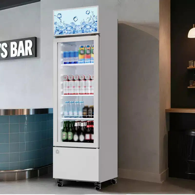 COZONY Glass Door Beverage Refrigerator, 6.1 Cu.ft Commercial Drink Cooler with Lightbox, No-Frost for Bar, Restaurant, Store
