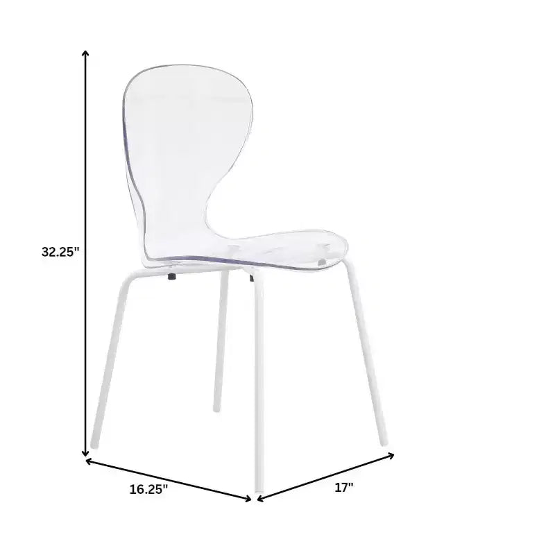 LeisureMod Bristol 5-Piece Dining Set Round Dining Table, 4 Plastic Dining Chairs White Legs