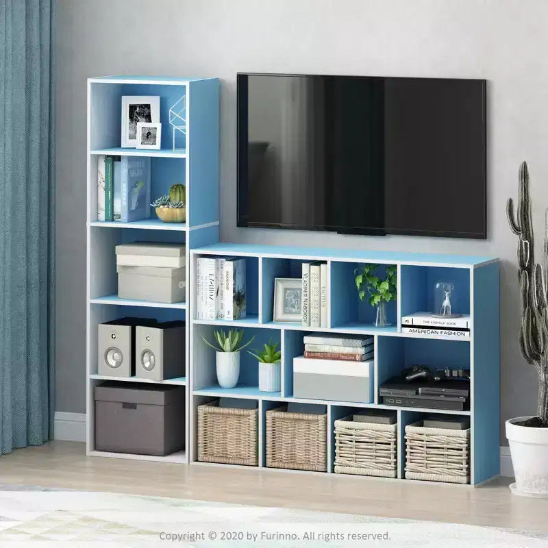 Furinno 5-Cube Reversible Bookcase Open Shelf Dispaly Rack Horizontal Vertical