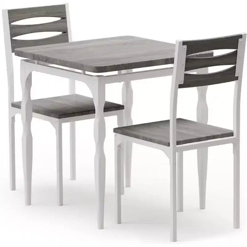 3-Piece Dining Set for Small Spaces, Table & 2 Chairs with Spiral Legs, Compact Kitchen Table Set for Apartments