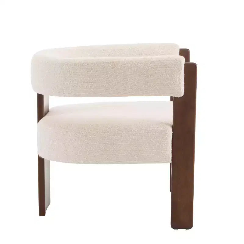 Fauteuil d'appoint rembourré en bois d'hévéa moderne Noah Christopher Knight Home