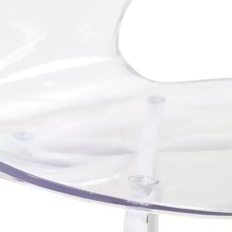 LeisureMod Bristol 5-Piece Dining Set Round Dining Table, 4 Plastic Dining Chairs White Legs
