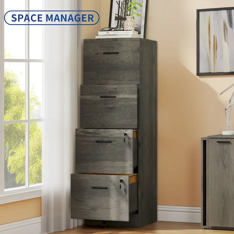 Moasis 51H 4 Drawers File Cabinet Lockable Vertical Storage Cabinet for Home Office