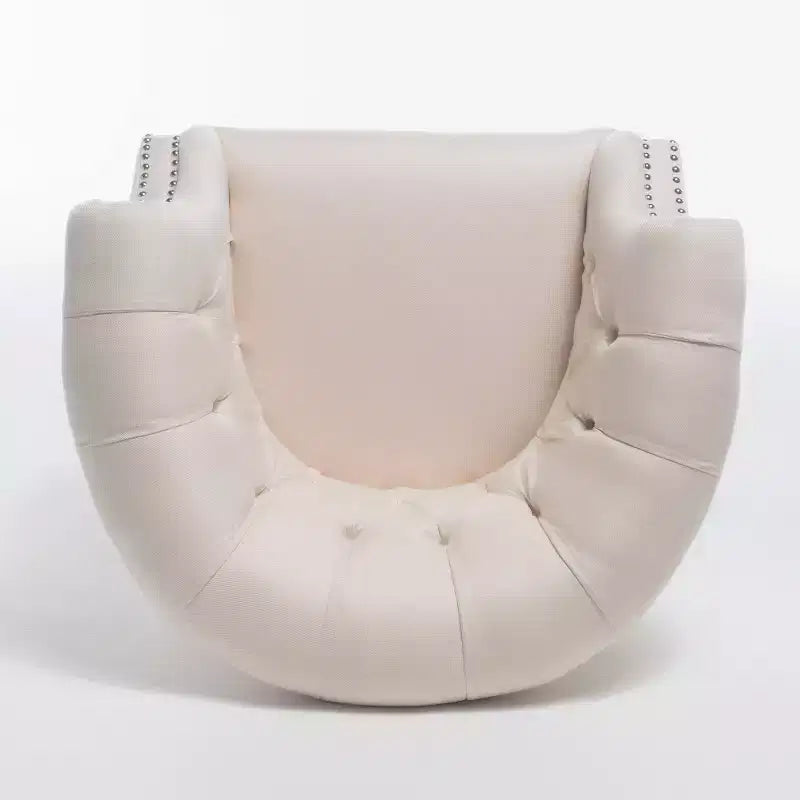Contemporary Tufted Upholstered Club Chair with Nailhead Trim