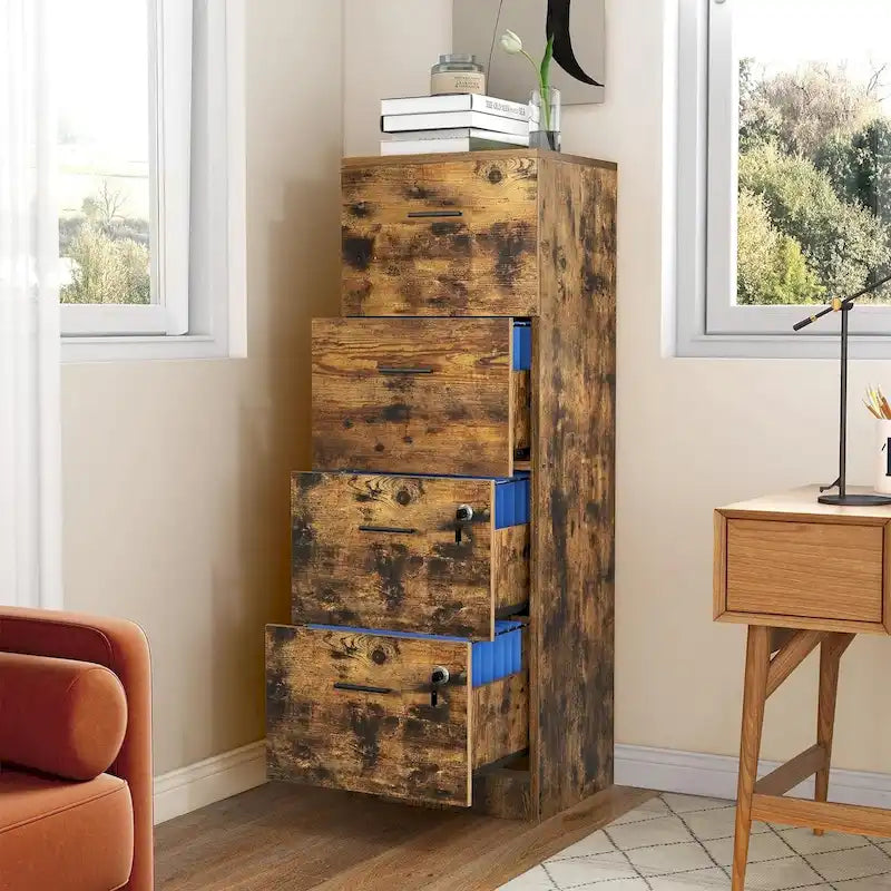 Moasis 51H 4 Drawers File Cabinet Lockable Vertical Storage Cabinet for Home Office