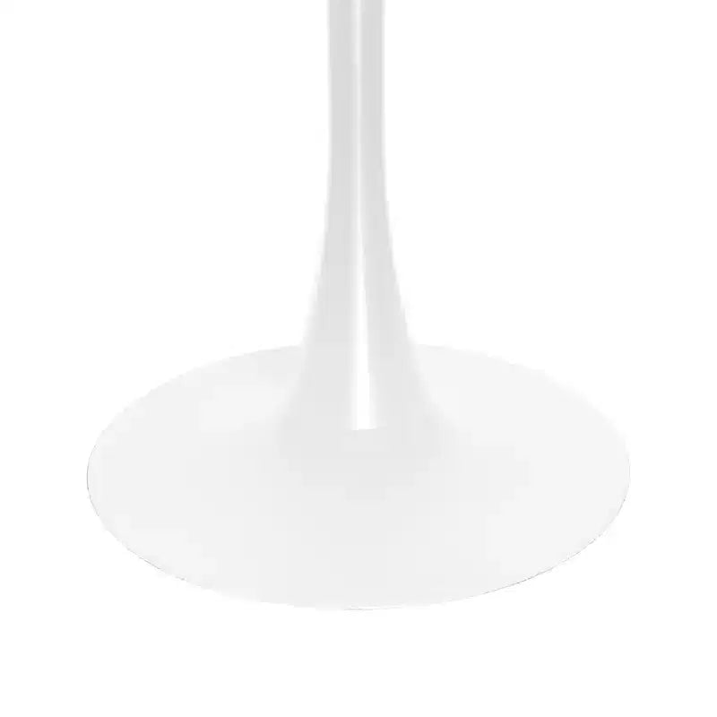 LeisureMod Bristol 5-Piece Dining Set Round Dining Table, 4 Plastic Dining Chairs White Legs