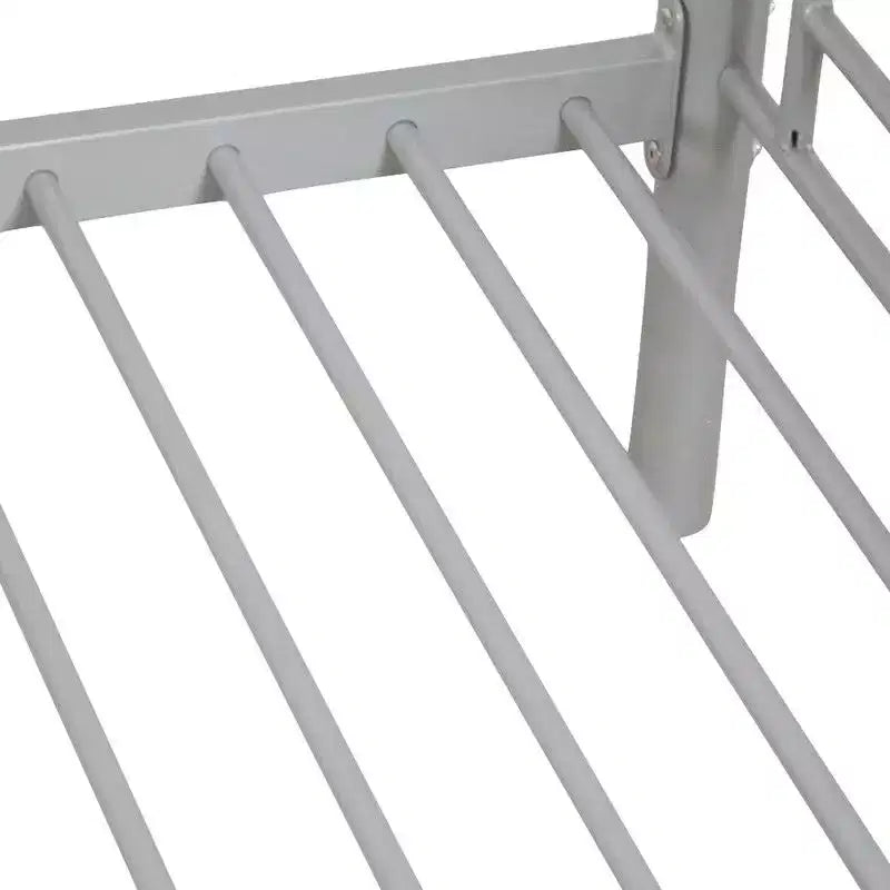 Karl Home Twin Over Twin Steel Bunk Bed Frame Ladder Bedroom Dorm Room for Kids Adult Children
