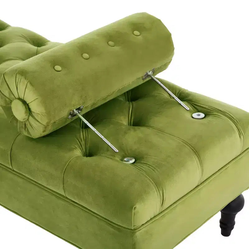 Modern End of Bed Bench for Bedroom, Velvet Upholstered Window Bench with 2 Detachable Pillows for Living Room or Entryway-Panipeachy
