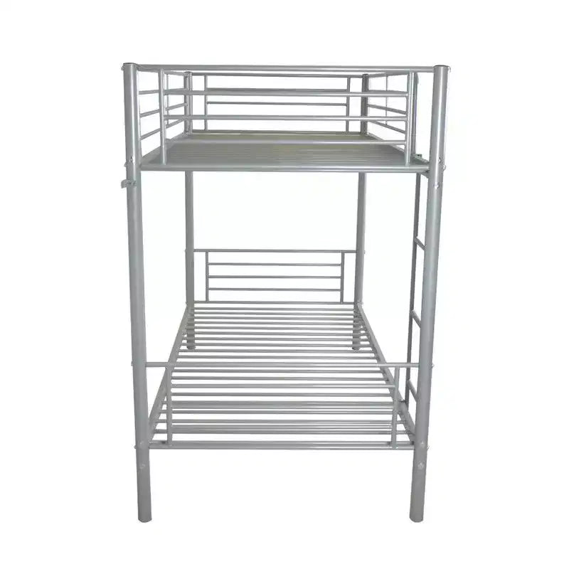 Karl Home Twin Over Twin Steel Bunk Bed Frame Ladder Bedroom Dorm Room for Kids Adult Children