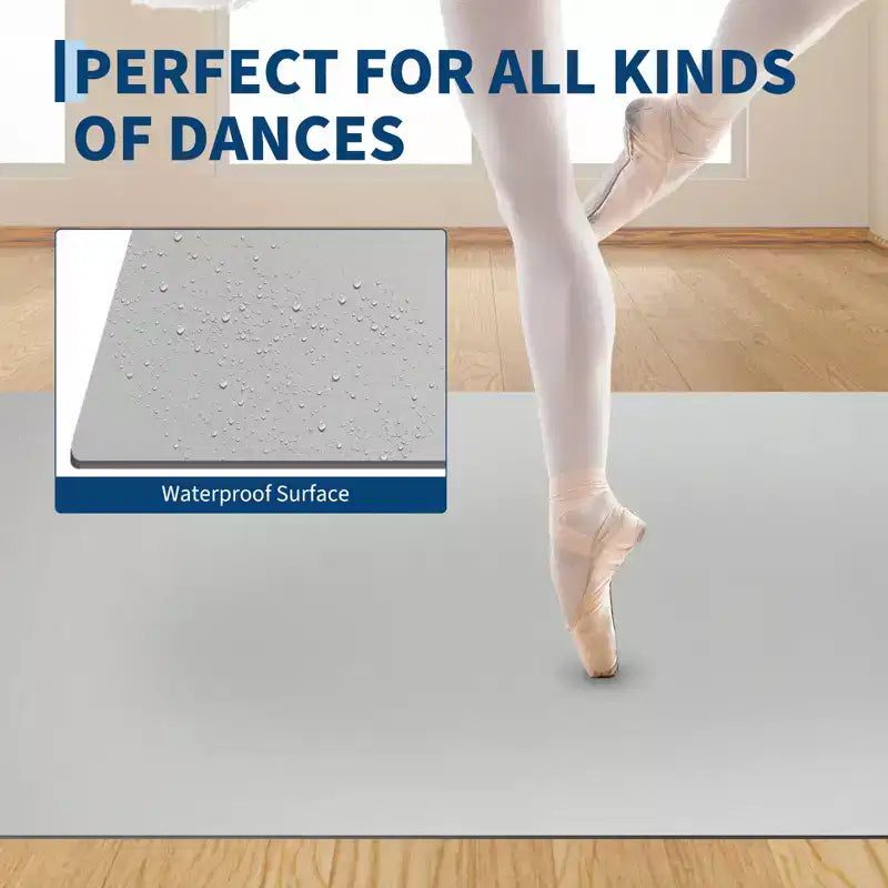 4x6 Portable PVC Dance Floor Mat, 5mm Thick Non-Slip Scratch-Resistant Dance Mat for Ballet Jazz Tap Yoga Pilates and Home Exercise