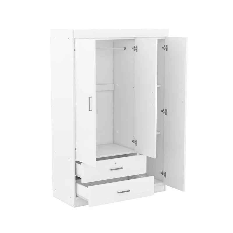 3-Door Wardrobe with 2 Drawers