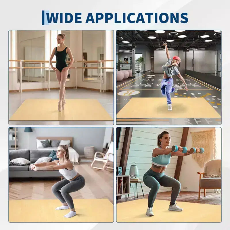 4x6 Portable PVC Dance Floor Mat, 5mm Thick Non-Slip Scratch-Resistant Dance Mat for Ballet Jazz Tap Yoga Pilates and Home Exercise