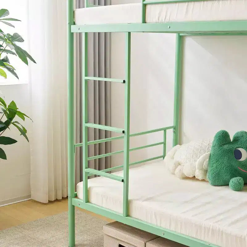 Karl Home Twin Over Twin Steel Bunk Bed Frame Ladder Bedroom Dorm Room for Kids Adult Children