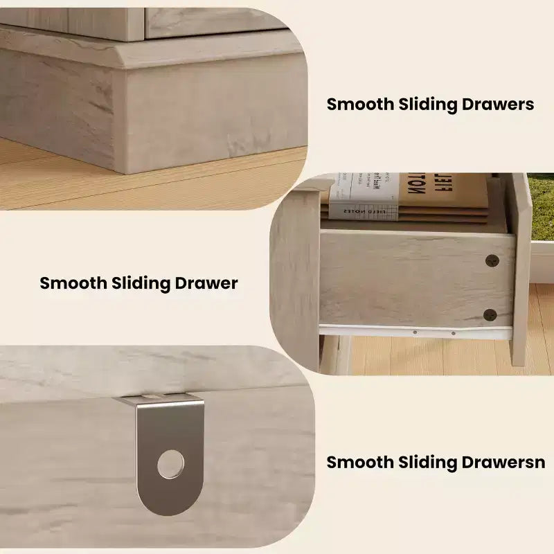 Modern Dresser for Bedroom with 8 Drawers, Wooden Storage Organizer Unit for Closet, Wide Chest of Drawers