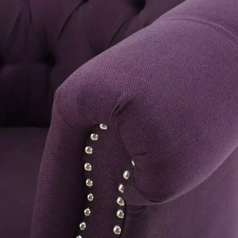 Contemporary Tufted Upholstered Club Chair with Nailhead Trim