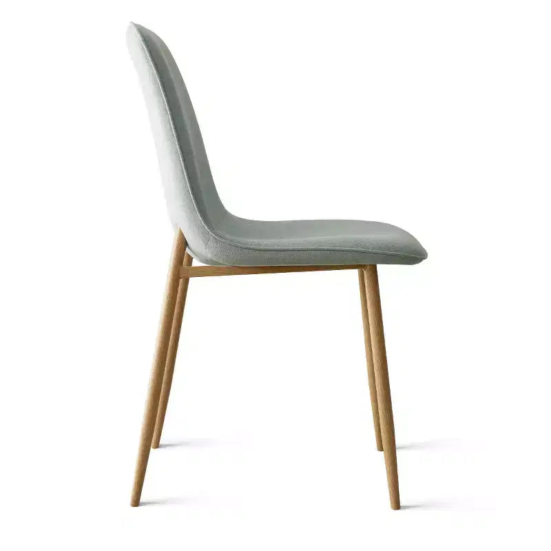 5-Piece Round Dining Set, 37 Pedestal Table with Wood-Look Top and Upholstered Curved Chairs, Modern Style-Panipeachy