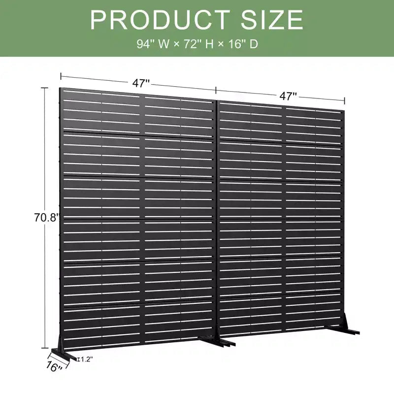 72 H Dovelina Outdoor Privacy Screen Decorative Garden Fence (Set of 2)
