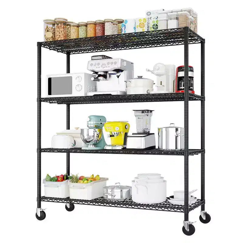 Heavy Duty Storage Metal Adjustable Shelves Wire Shelving Unit With Wheels 2500LBS NSF
