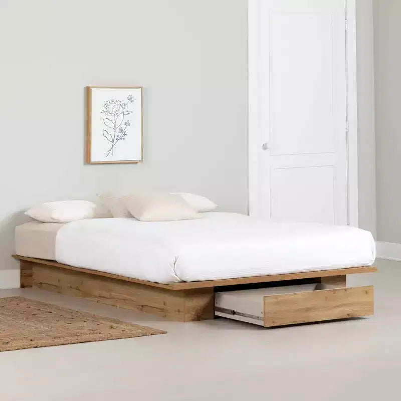 South Shore Full/Queen Platform Bed Nordik Oak