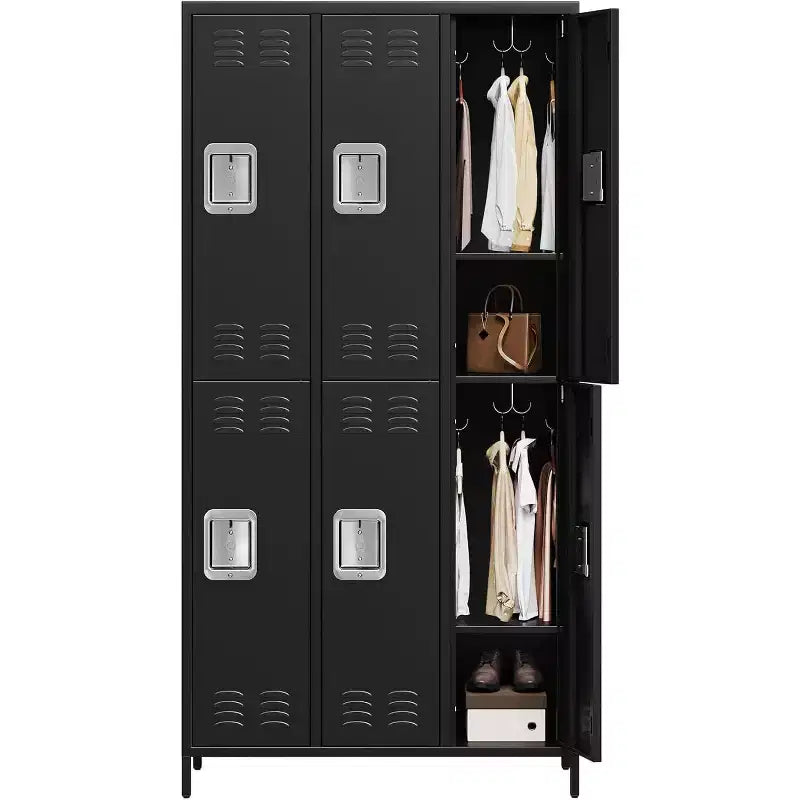 Armoire de rangement en acier Garvee, casier métallique robuste de 72 po pour école, gymnase et bureau, noir