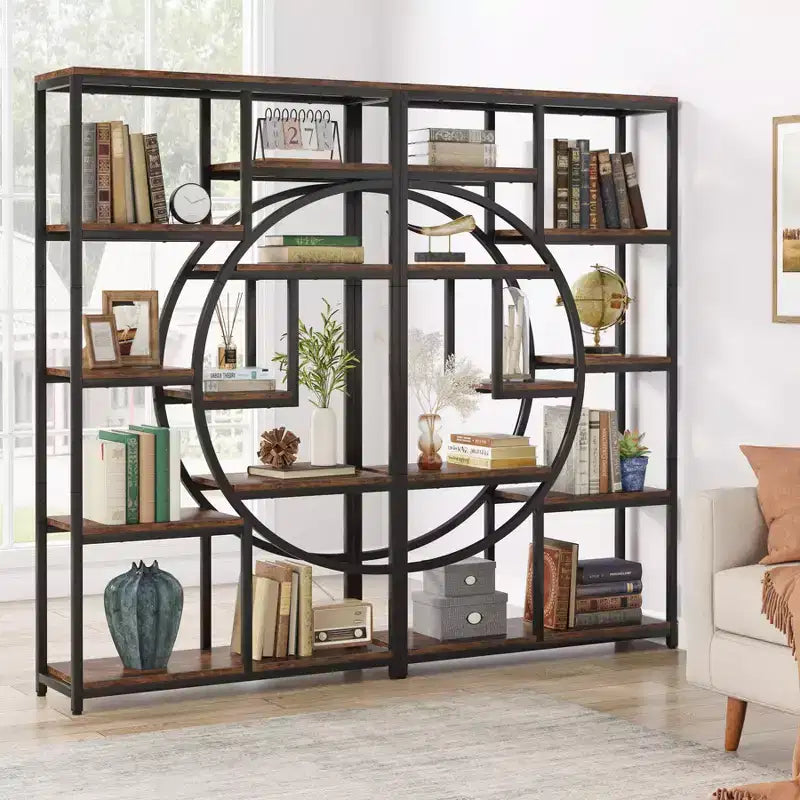 Lantine 5 Tier Bookshelf with 9-Open Storage Shelf