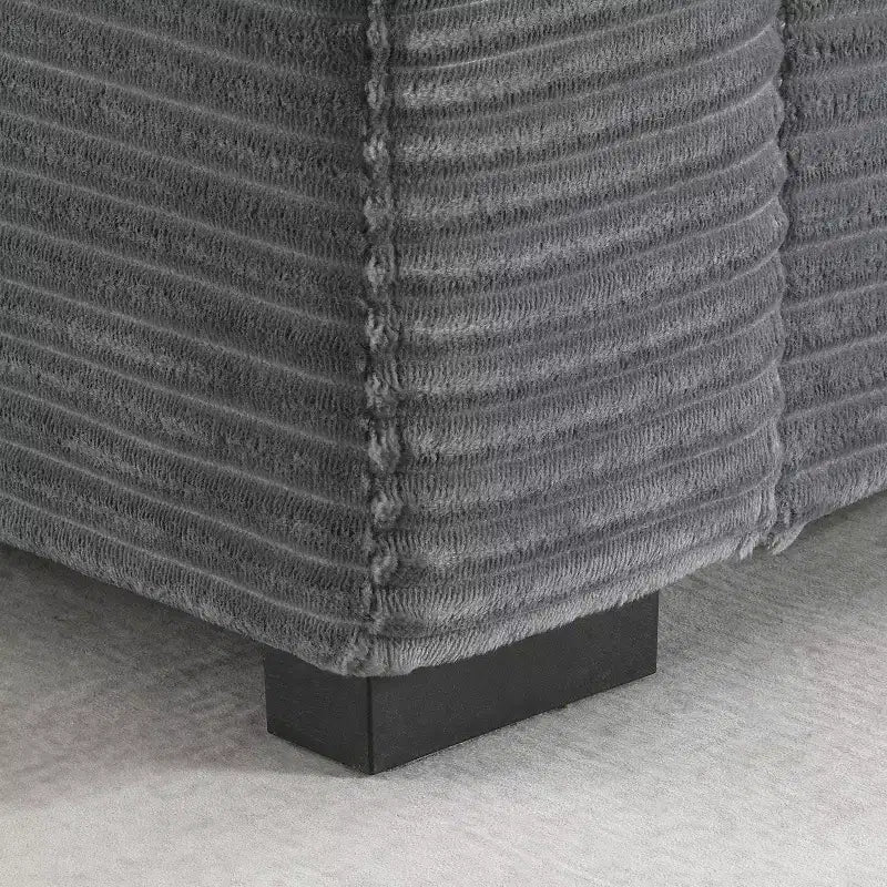 Canapé d'angle modulable en velours côtelé 106 avec accoudoir, rangement, porte-gobelets, chargeur USB et canapé modulaire surdimensionné confortable