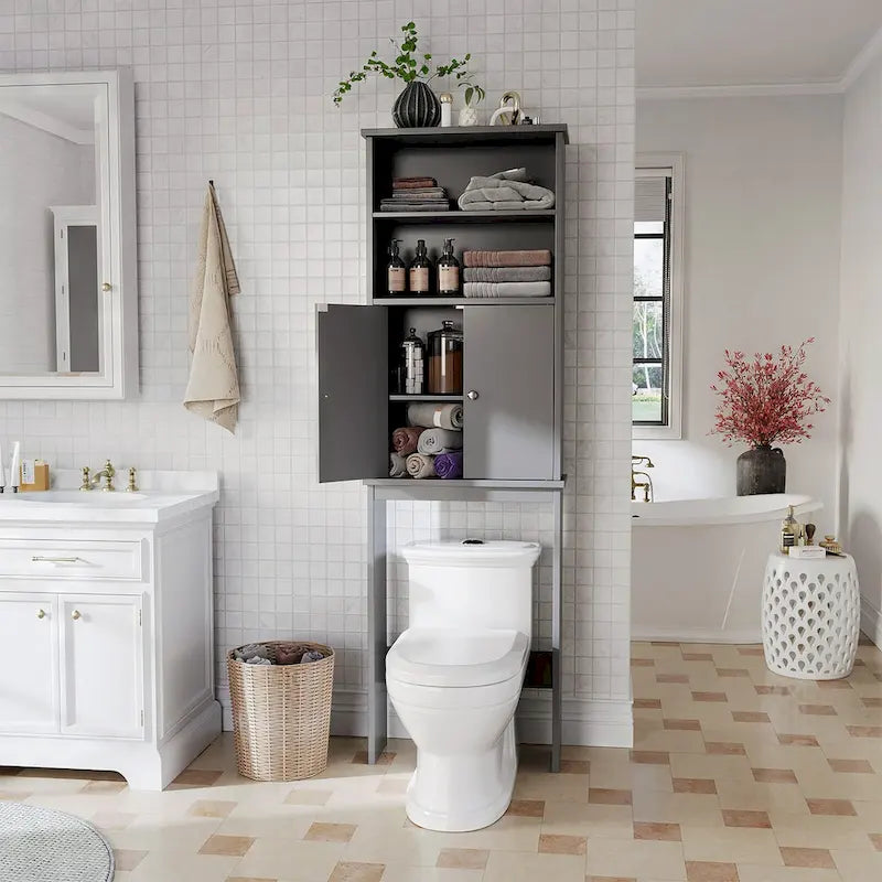 Meuble de rangement à suspendre au-dessus des toilettes Futzca avec porte